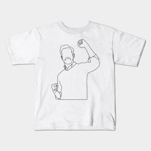 Victorious man - line art Kids T-Shirt